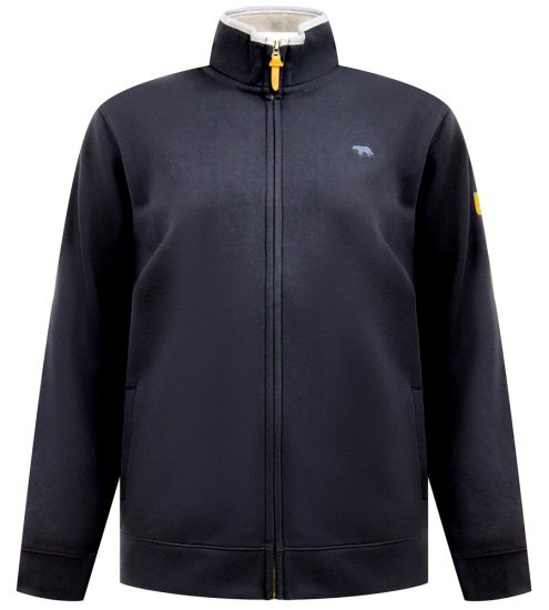 D555 Johnson Zip Through Fleece Sweatshirt with Chest Embroidery Navy - Mikiny & Mikiny bez kapucne - Mikiny & Mikiny s Kapucňou 2XL-12XL