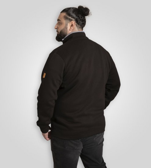 D555 Russel Fleece Sweatshirt with Chest Embroidery Black - Mikiny & mikiny bez kapucne - Mikiny & Mikiny s Kapucňou 2XL-12XL