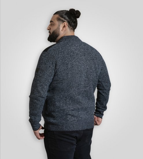 D555 Dereham 1 Pletený Kardigán So Zipsom A Podšívkou Tmavomodrý - Mikiny & mikiny bez kapucne - Mikiny & Mikiny s Kapucňou 2XL-12XL
