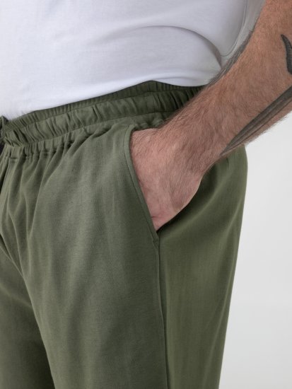 D555 Mitchell 1 Stretch Šortky s Elastickým Pásom Khaki - Tepláky & teplákové kraťasy - Tepláky & Teplákové kraťasy - 2XL-12XL