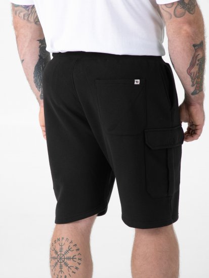 D555 Robinson 1 Fleece Cargo Šortky s Elastickým Pásom Čierna - Tepláky & teplákové kraťasy - Tepláky & Teplákové kraťasy - 2XL-12XL