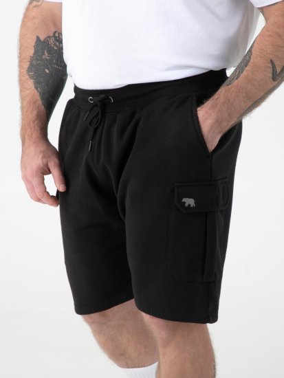 D555 Robinson 1 Fleece Cargo Šortky s Elastickým Pásom Čierna - Tepláky & teplákové kraťasy - Tepláky & Teplákové kraťasy - 2XL-12XL