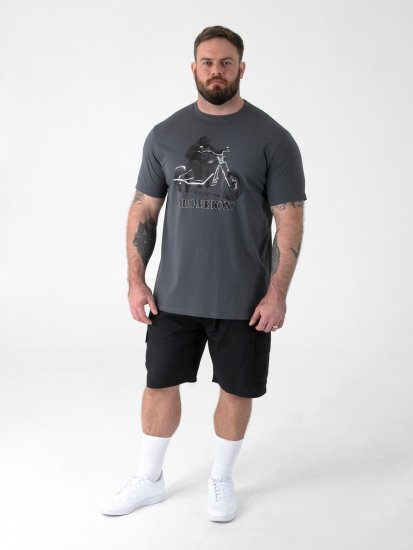 D555 Craig Gorilla Biker Tričko s Potlačou Tmavosivá - Tričká - Nadrozmerné tričká - 2XL-14XL
