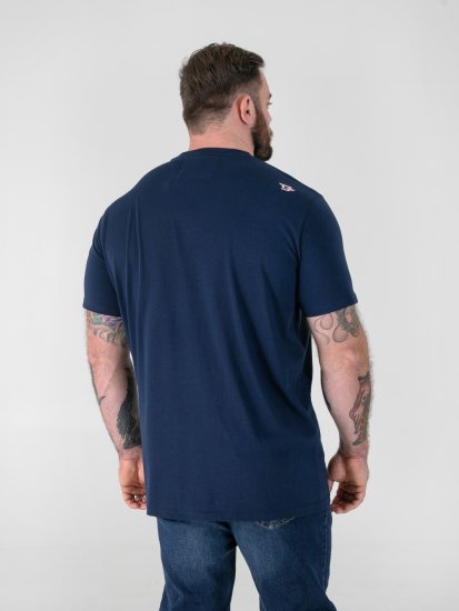 D555 Linton Tričko s Viacfarebnou Potlačou Lebky Tmavomodrá - Tričká - Nadrozmerné tričká - 2XL-14XL