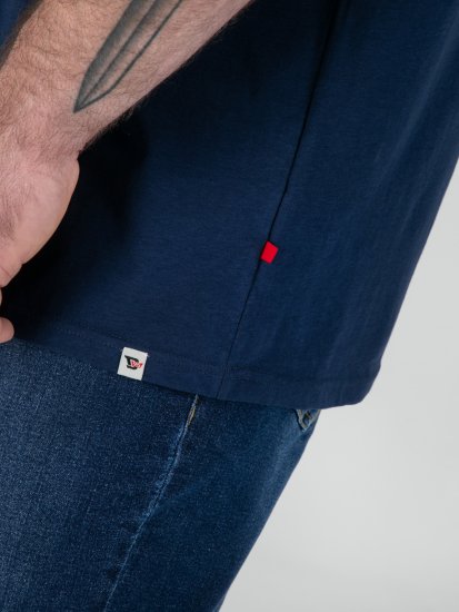 D555 Linton Tričko s Viacfarebnou Potlačou Lebky Tmavomodrá - Tričká - Nadrozmerné tričká - 2XL-14XL