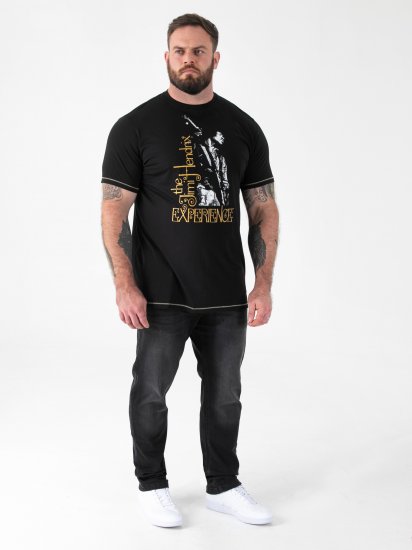 D555 Stokes Official Jimi Hendrix Experience Tričko s Potlačou - Tričká - Nadrozmerné tričká - 2XL-14XL