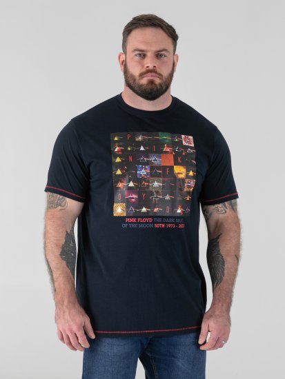 D555 Otto Official Pink Floyd 50th Anniversary Tričko s Potlačou Tmavomodrá - Tričká - Nadrozmerné tričká - 2XL-14XL