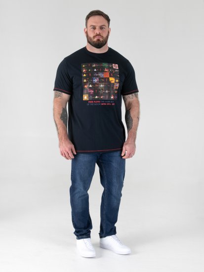 D555 Otto Official Pink Floyd 50th Anniversary Tričko s Potlačou Tmavomodrá - Tričká - Nadrozmerné tričká - 2XL-14XL