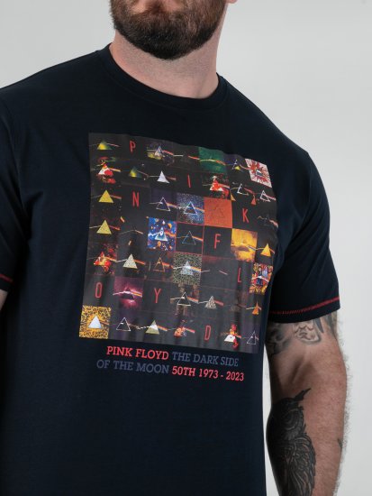 D555 Otto Official Pink Floyd 50th Anniversary Tričko s Potlačou Tmavomodrá - Tričká - Nadrozmerné tričká - 2XL-14XL