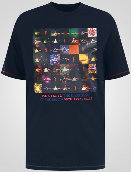 D555 Otto Official Pink Floyd 50th Anniversary Tričko s Potlačou Tmavomodrá - Tričká - Nadrozmerné tričká - 2XL-14XL