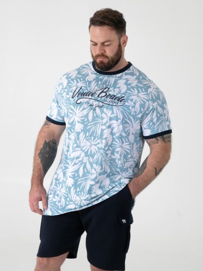 D555 Shoreham AO Tričko s Potlačou Venice Beach Modrá - Tričká - Nadrozmerné tričká - 2XL-14XL