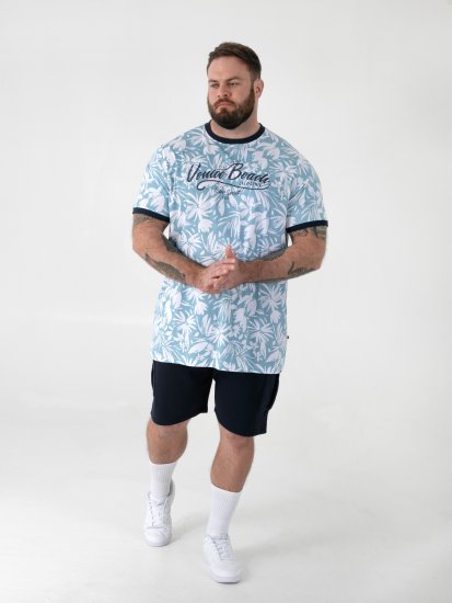 D555 Shoreham AO Tričko s Potlačou Venice Beach Modrá - Tričká - Nadrozmerné tričká - 2XL-14XL