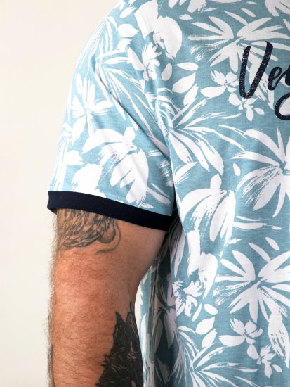 D555 Shoreham AO Tričko s Potlačou Venice Beach Modrá - Tričká - Nadrozmerné tričká - 2XL-14XL
