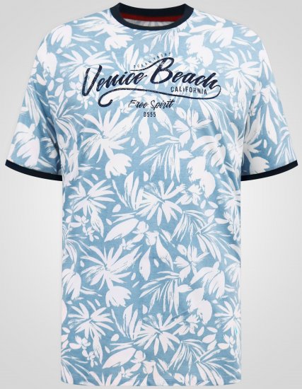 D555 Shoreham AO Tričko s Potlačou Venice Beach Modrá - Tričká - Nadrozmerné tričká - 2XL-14XL