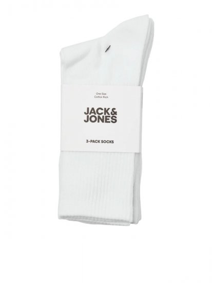 Jack & Jones Charles Tenisové ponožky Biela 3-pack - Spodná bielizeň - Spodné Prádlo 2XL-8XL