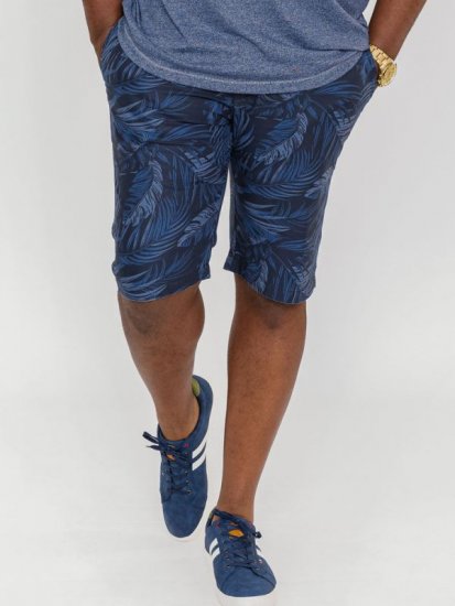 D555 Panther Hawaiian Leaf Ao Print Stretch Chino Shorts - Šortky - Šortky W40-W60