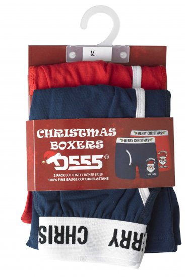 D555 Claus Christmas Boxers 2-pack - Spodná bielizeň - Spodné Prádlo 2XL-8XL