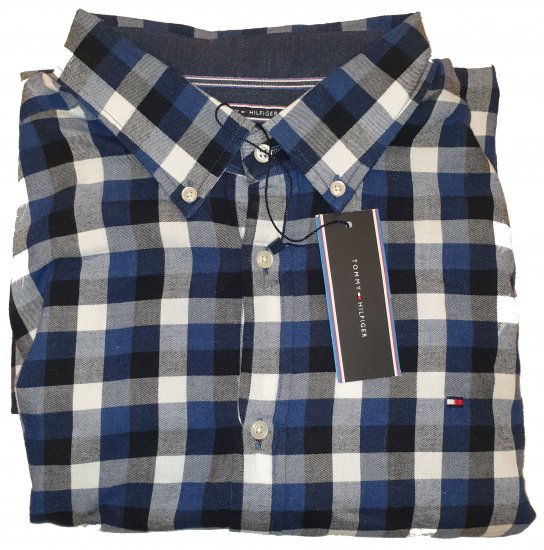Tommy Hilfiger Gingham Twill Shirt Blue - Motleyho bláznivý aprílový výpredaj - 