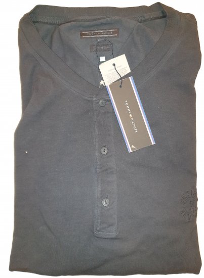 Tommy Hilfiger Long Sleeve Henly Black - Motleyho bláznivý aprílový výpredaj - 