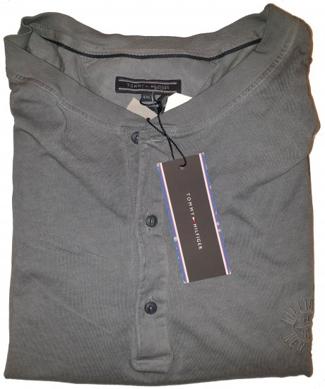 Tommy Hilfiger Long Sleeve Henley Grey - Motleyho bláznivý aprílový výpredaj - 