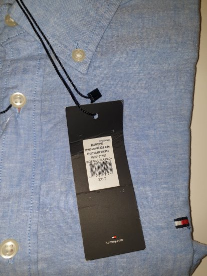 Tommy Hilfiger Cotton/linen Short Sleeve Shirt Blue - Motleyho bláznivý aprílový výpredaj - 