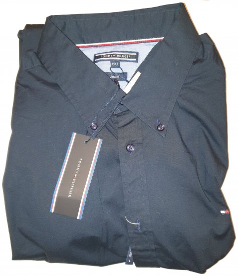 Tommy Hilfiger Stretch Poplin Shirt Black - Motleyho bláznivý aprílový výpredaj - 