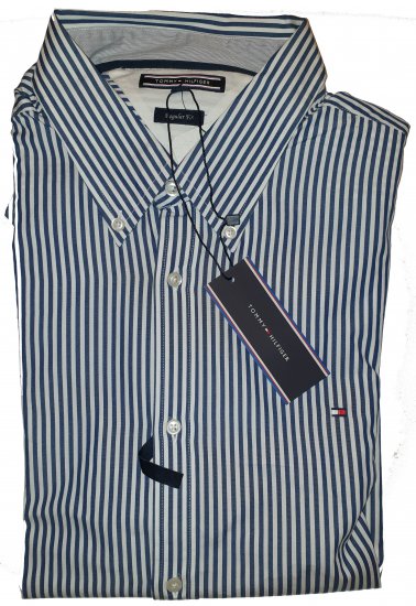 Tommy Hilfiger North Stripe Long Sleeve Shirt Blue/White - Motleyho bláznivý aprílový výpredaj - 