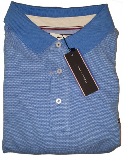Tommy Hilfiger Jacquard Structure Polo Blue - Motleyho bláznivý aprílový výpredaj - 