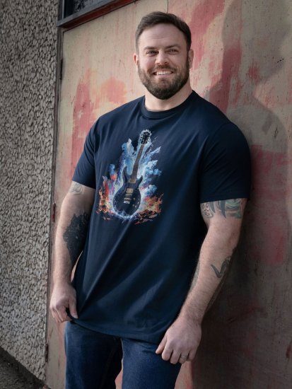 D555 Slater Tričko s potlačou Námornícka modrá - Tričká - Nadrozmerné tričká - 2XL-14XL