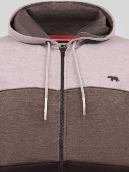 D555 Fitzgerald Zip Through Hoody With Cut & Sew Panels Čierna - Mikiny & mikiny bez kapucne - Mikiny & Mikiny s Kapucňou 2XL-12XL