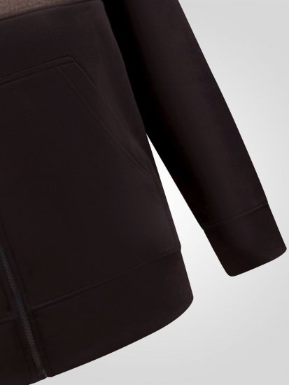 D555 Fitzgerald Zip Through Hoody With Cut & Sew Panels Čierna - Mikiny & mikiny bez kapucne - Mikiny & Mikiny s Kapucňou 2XL-12XL