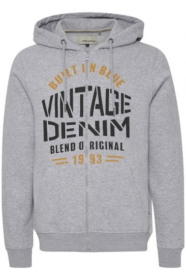 Blend Hoodie 4276 "Vintage Denim" Grey - Mikiny & mikiny bez kapucne - Mikiny & Mikiny s Kapucňou 2XL-12XL