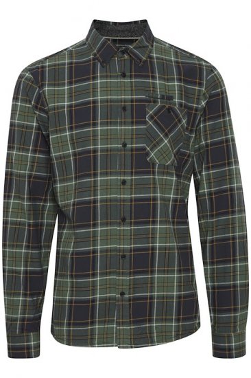Blend Checked Long Sleeve Shirt Green - Košele - Košele 2XL-10XL