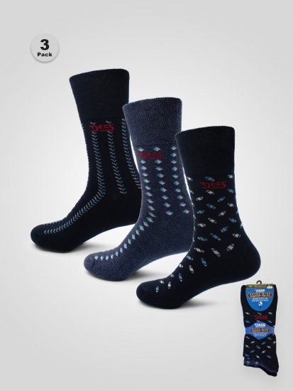 D555 Harold 3 Extra Wide Comfort Fit Socks 3-pack Navy/Denim - Spodná bielizeň - Spodné Prádlo 2XL-8XL