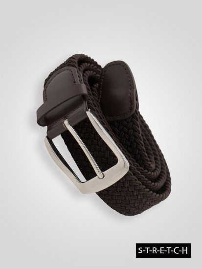 D555 Malcolm Braided Belt Brown - Opasky - Opasky W40-W70/2XL-8XL