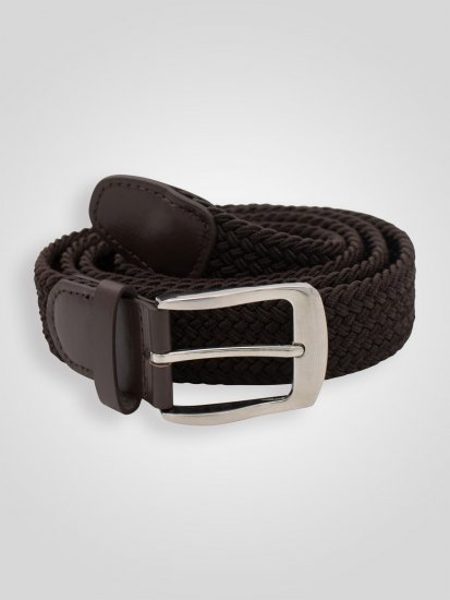 D555 Malcolm Braided Belt Brown - Opasky - Opasky W40-W70/2XL-8XL