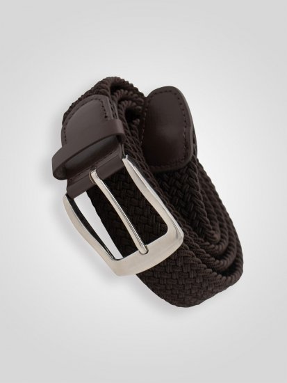 D555 Malcolm Braided Belt Brown - Opasky - Opasky W40-W70/2XL-8XL
