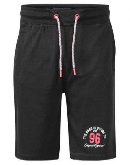 D555 Tompkins 1 Elasticated Waist Shorts Black - Tepláky & teplákové kraťasy - Tepláky & Teplákové kraťasy - 2XL-12XL