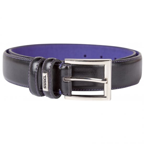 D555 Rodger Leather Belt Black, 3,5cm - Opasky - Opasky W40-W70/2XL-8XL