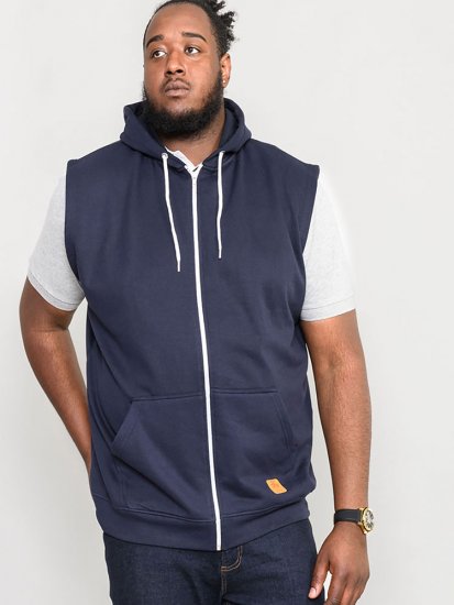 D555 Blake Sleeveless Hoodie Navy - Mikiny & mikiny bez kapucne - Mikiny & Mikiny s Kapucňou 2XL-12XL