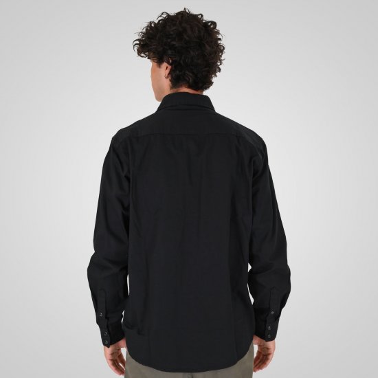 Double Outfitters GS-5126 Košeľa s patentmi Čierna - Košele - Košele 2XL-10XL