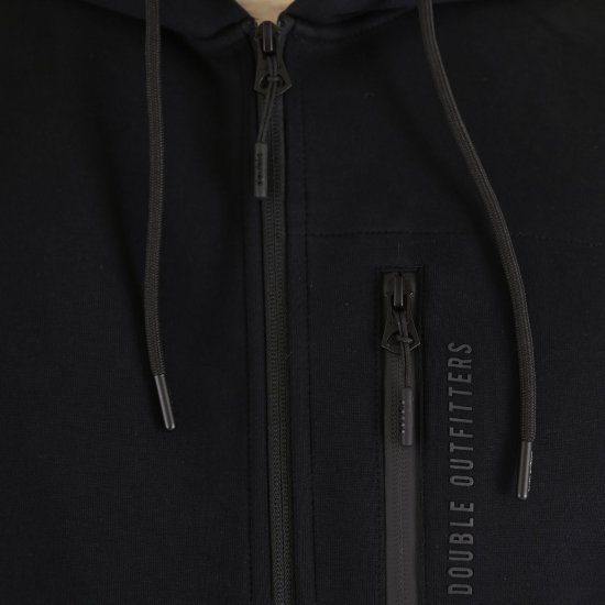 Double Outfitters MTOP-1160 Mikina s kapucňou na zips Čierna - Mikiny & mikiny bez kapucne - Mikiny & Mikiny s Kapucňou 2XL-12XL