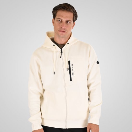 Double Outfitters MTOP-1160 Mikina s kapucňou na zips Biela - Mikiny & mikiny bez kapucne - Mikiny & Mikiny s Kapucňou 2XL-12XL