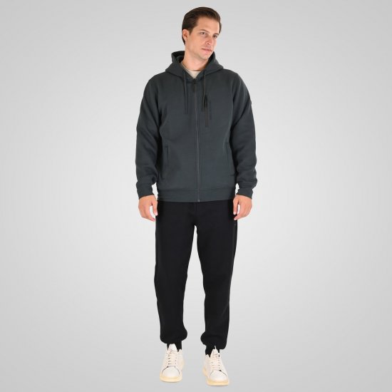 Double Outfitters MTOP-1160 Mikina s kapucňou na zips Tmavozelená - Mikiny & mikiny bez kapucne - Mikiny & Mikiny s Kapucňou 2XL-12XL