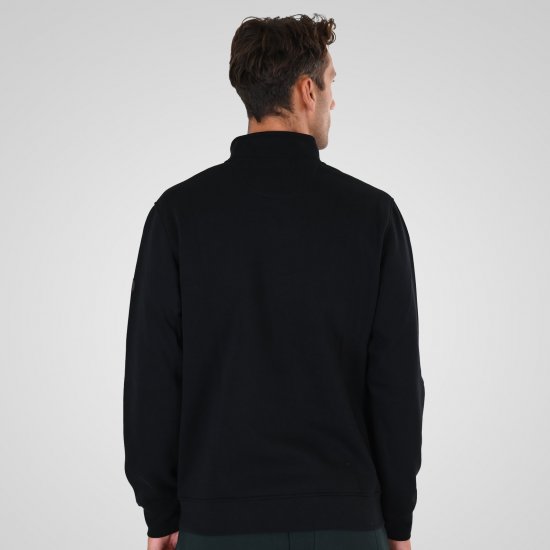 Double Outfitters MTOP-1163 Mikina s krátkym zipsom Čierna - Mikiny & mikiny bez kapucne - Mikiny & Mikiny s Kapucňou 2XL-12XL
