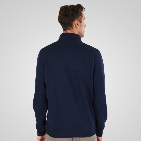 Double Outfitters MTOP-1163 Mikina s krátkym zipsom Námornícka modrá - Mikiny & mikiny bez kapucne - Mikiny & Mikiny s Kapucňou 2XL-12XL