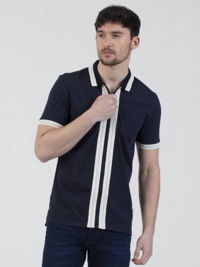 Mish Mash Belgrade Zip Through Polo Navy - Polokošele - Polokošele 2XL-8XL
