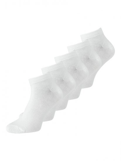 Jack & Jones Basic Bambusové členkové ponožky Biela 5-pack - Spodná bielizeň - Spodné Prádlo 2XL-8XL