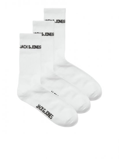 Jack & Jones Melvin Tenisové ponožky Biela 3-pack - Spodná bielizeň - Spodné Prádlo 2XL-8XL