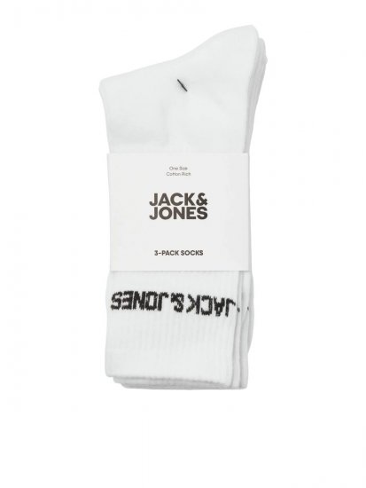 Jack & Jones Melvin Tenisové ponožky Biela 3-pack - Spodná bielizeň - Spodné Prádlo 2XL-8XL